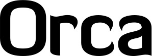 Vorschau des Bootsnamens "Orca" als Schriftzug für "Bootsbeschriftung Normal 06"