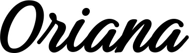 Vorschau des Bootsnamens "Oriana" als Schriftzug für "Bootsbeschriftung Klassisch 48"