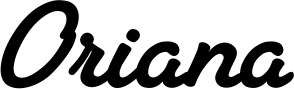 Vorschau des Bootsnamens "Oriana" als Schriftzug für "Bootsbeschriftung Klassisch 65"
