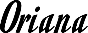 Vorschau des Bootsnamens "Oriana" als Schriftzug für "Bootsbeschriftung Klassisch 93"