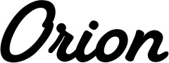 Vorschau des Bootsnamens "Orion" als Schriftzug für "Bootsbeschriftung Klassisch 65"