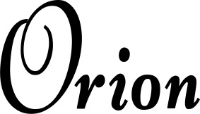 Vorschau des Bootsnamens "Orion" als Schriftzug für "Style Klassisch 76"
