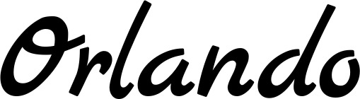 Vorschau des Bootsnamens "Orlando" als Schriftzug für "Bootsbeschriftung Klassisch 45"