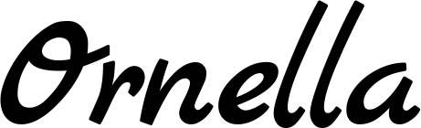 Vorschau des Bootsnamens "Ornella" als Schriftzug für "Bootsbeschriftung Klassisch 45"