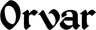 Vorschau des Bootsnamens "Orvar" als Schriftzug für "Bootsbeschriftung Klassisch 06"