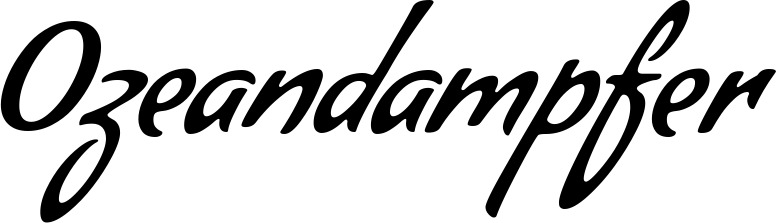 Vorschau des Bootsnamens "Ozeandampfer" als Schriftzug für "Bootsbeschriftung Klassisch 57"
