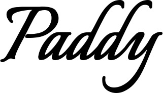 Vorschau des Bootsnamens "Paddy" als Schriftzug für "Bootsbeschriftung Klassisch 58"