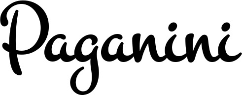 Vorschau des Bootsnamens "Paganini" als Schriftzug für "Bootsbeschriftung Klassisch 81"