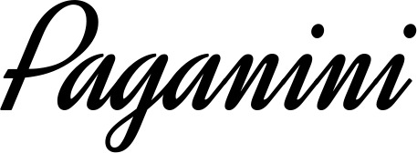Vorschau des Bootsnamens "Paganini" als Schriftzug für "Bootsbeschriftung Klassisch 44"