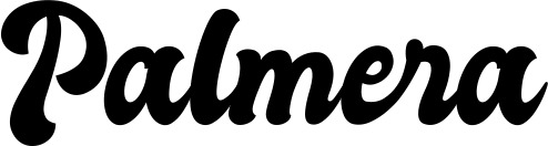 Vorschau des Bootsnamens "Palmera" als Schriftzug für "Bootsbeschriftung Klassisch 41"