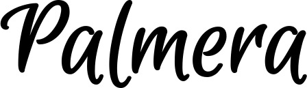 Vorschau des Bootsnamens "Palmera" als Schriftzug für "Style Klassisch 105"