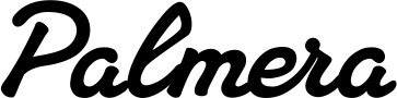 Vorschau des Bootsnamens "Palmera" als Schriftzug für "Bootsbeschriftung Klassisch 65"