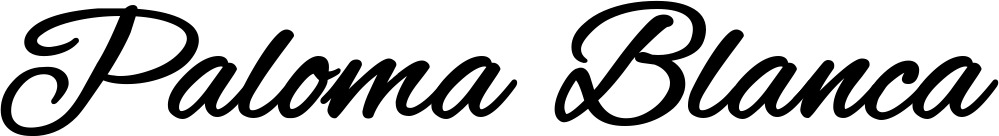 Vorschau des Bootsnamens "Paloma Blanca" als Schriftzug für "Bootsbeschriftung Klassisch 35"