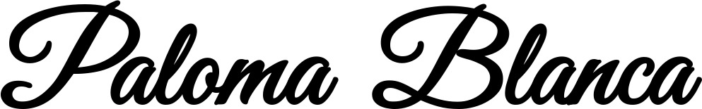 Vorschau des Bootsnamens "Paloma Blanca" als Schriftzug für "Bootsbeschriftung Klassisch 68"