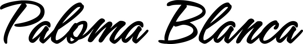 Vorschau des Bootsnamens "Paloma Blanca" als Schriftzug für "Bootsbeschriftung Klassisch 71"