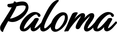Vorschau des Bootsnamens "Paloma" als Schriftzug für "Bootsbeschriftung Klassisch 48"