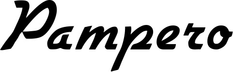 Vorschau des Bootsnamens "Pampero" als Schriftzug für "Bootsbeschriftung Klassisch 66"