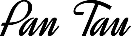 Vorschau des Bootsnamens "Pan Tau" als Schriftzug für "Bootsbeschriftung Klassisch 44"