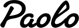 Vorschau des Bootsnamens "Paolo" als Schriftzug für "Bootsbeschriftung Klassisch 65"