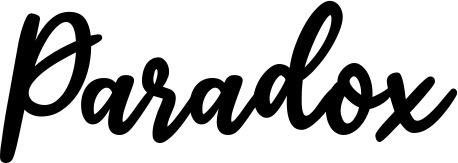 Vorschau des Bootsnamens "Paradox" als Schriftzug für "Bootsbeschriftung Klassisch 74"