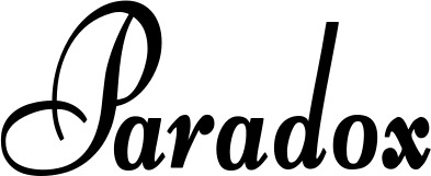 Vorschau des Bootsnamens "Paradox" als Schriftzug für "Bootsbeschriftung Klassisch 76"