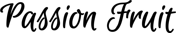 Vorschau des Bootsnamens "Passion Fruit" als Schriftzug für "Bootsbeschriftung Klassisch 105"