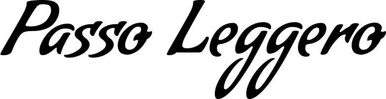 Vorschau des Bootsnamens "Passo Leggero" als Schriftzug für "Bootsbeschriftung Klassisch 57"