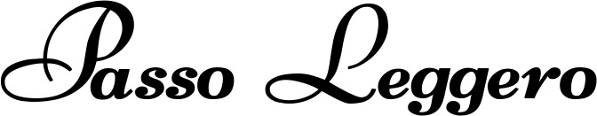 Vorschau des Bootsnamens "Passo Leggero" als Schriftzug für "Bootsbeschriftung Klassisch 76-A"