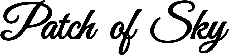 Vorschau des Bootsnamens "Patch of Sky" als Schriftzug für "Bootsbeschriftung Klassisch 68"