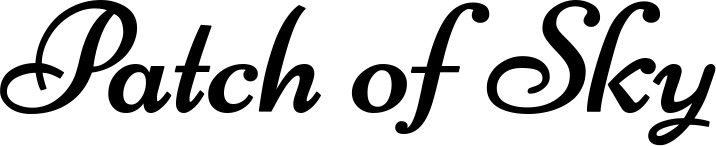 Vorschau des Bootsnamens "Patch of Sky" als Schriftzug für "Bootsbeschriftung Klassisch 84"