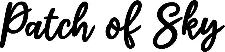 Vorschau des Bootsnamens "Patch of Sky" als Schriftzug für "Bootsbeschriftung Klassisch 74"