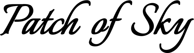 Vorschau des Bootsnamens "Patch of Sky" als Schriftzug für "Bootsbeschriftung Klassisch 58"