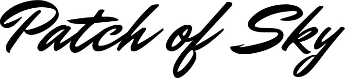 Vorschau des Bootsnamens "Patch of Sky" als Schriftzug für "Bootsbeschriftung Klassisch 82"