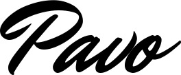 Vorschau des Bootsnamens "Pavo" als Schriftzug für "Bootsbeschriftung Klassisch 82"