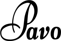 Vorschau des Bootsnamens "Pavo" als Schriftzug für "Bootsbeschriftung Klassisch 76"