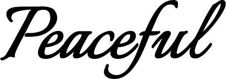 Vorschau des Bootsnamens "Peaceful" als Schriftzug für "Bootsbeschriftung Klassisch 58"