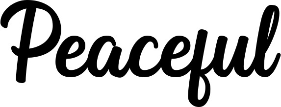 Vorschau des Bootsnamens "Peaceful" als Schriftzug für "Bootsbeschriftung Klassisch 43"