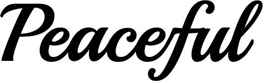 Vorschau des Bootsnamens "Peaceful" als Schriftzug für "Bootsbeschriftung Klassisch 86"