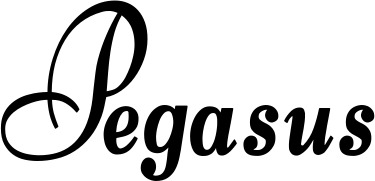 Vorschau des Bootsnamens "Pegasus" als Schriftzug für "Bootsbeschriftung Klassisch 76"