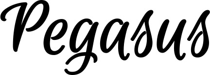 Vorschau des Bootsnamens "Pegasus" als Schriftzug für "Bootsbeschriftung Klassisch 105"
