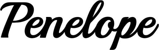 Vorschau des Bootsnamens "Penelope" als Schriftzug für "Style Klassisch 86"