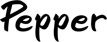 Vorschau des Bootsnamens "Pepper" als Schriftzug für "Bootsbeschriftung Klassisch 95"