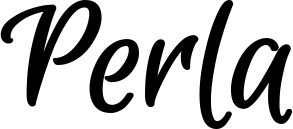 Vorschau des Bootsnamens "Perla" als Schriftzug für "Bootsbeschriftung Klassisch 105"