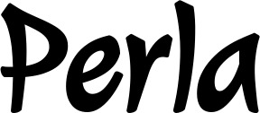 Vorschau des Bootsnamens "Perla" als Schriftzug für "Bootsbeschriftung Klassisch 72"