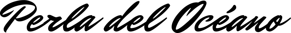 Vorschau des Bootsnamens "Perla del Océano" als Schriftzug für "Bootsbeschriftung Klassisch 82"