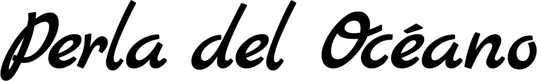 Vorschau des Bootsnamens "Perla del Océano" als Schriftzug für "Bootsbeschriftung Klassisch 45"