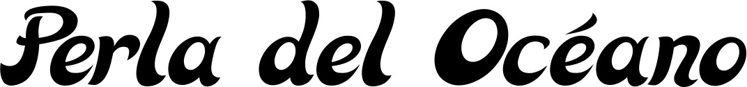 Vorschau des Bootsnamens "Perla del Océano" als Schriftzug für "Bootsbeschriftung Klassisch 33"