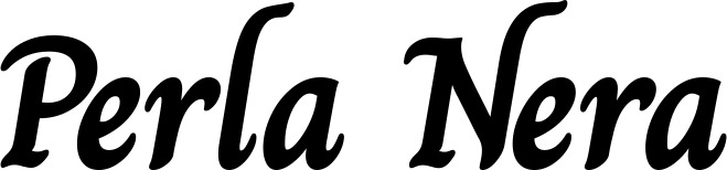 Vorschau des Bootsnamens "Perla Nera" als Schriftzug für "Bootsbeschriftung Klassisch 51"