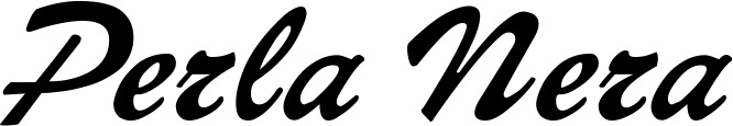 Vorschau des Bootsnamens "Perla Nera" als Schriftzug für "Bootsbeschriftung Klassisch 12"