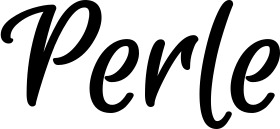 Vorschau des Bootsnamens "Perle" als Schriftzug für "Bootsbeschriftung Klassisch 105"